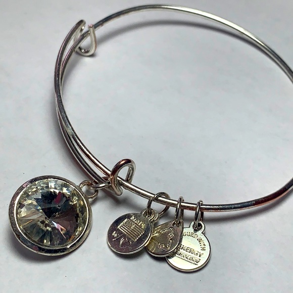 Alex and Ani Clear Stone Bangle Bracelet - Picture 1 of 5